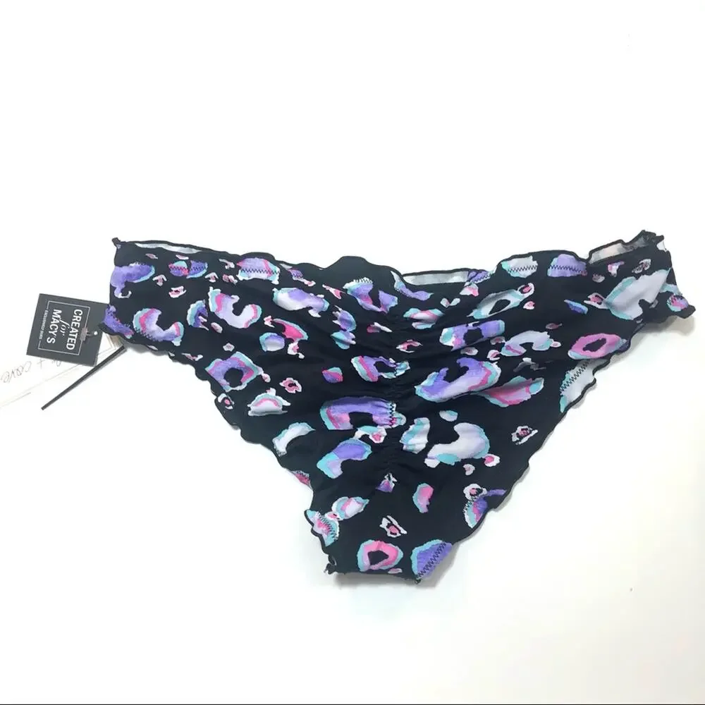 Salt+Cove Animal Print ruffle bikini swim bottom